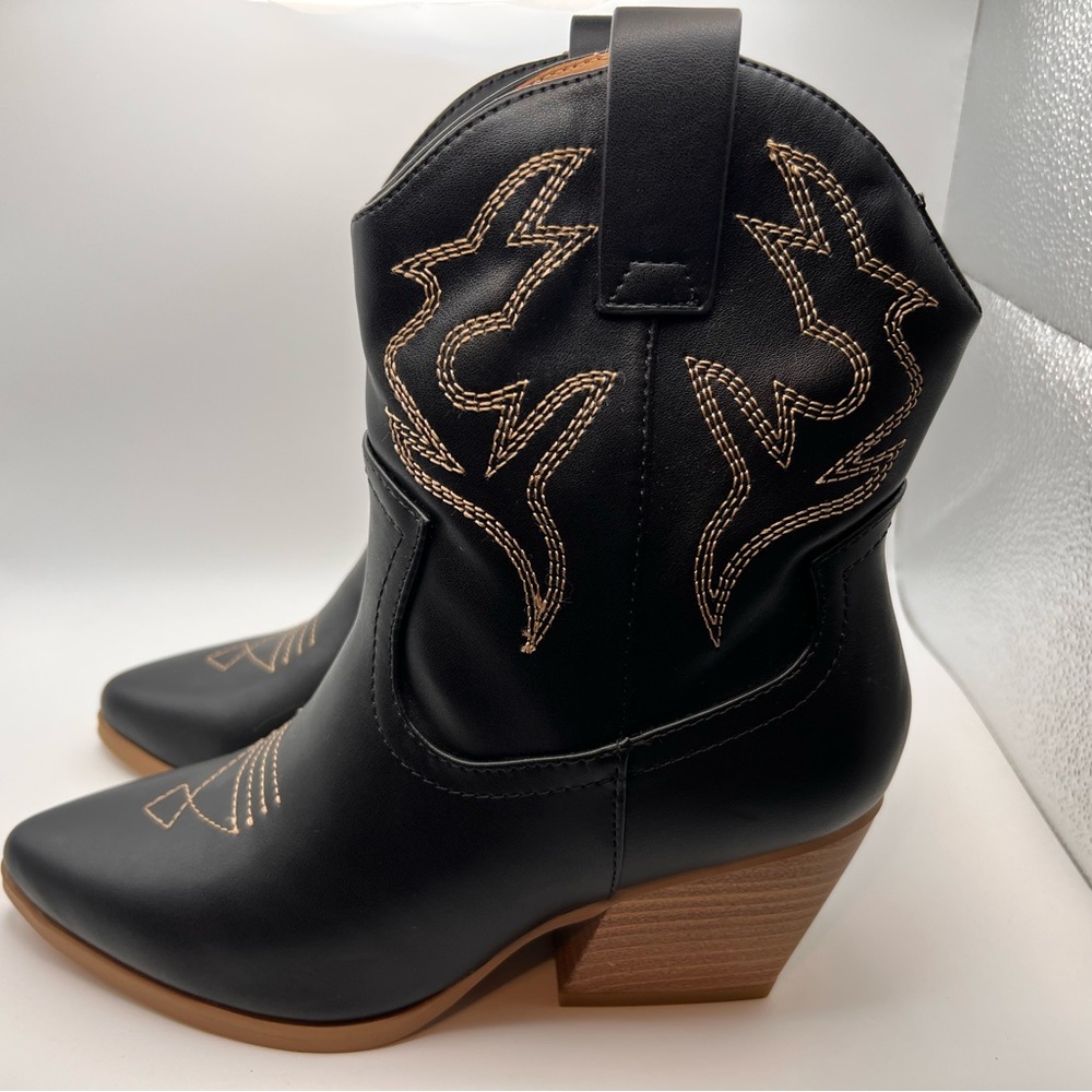 Black Western Ankle Boots - Picture 6 of 6